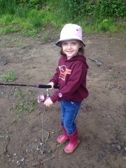 Little girl with fishing rod 2015