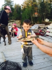 guest, little boy and fish