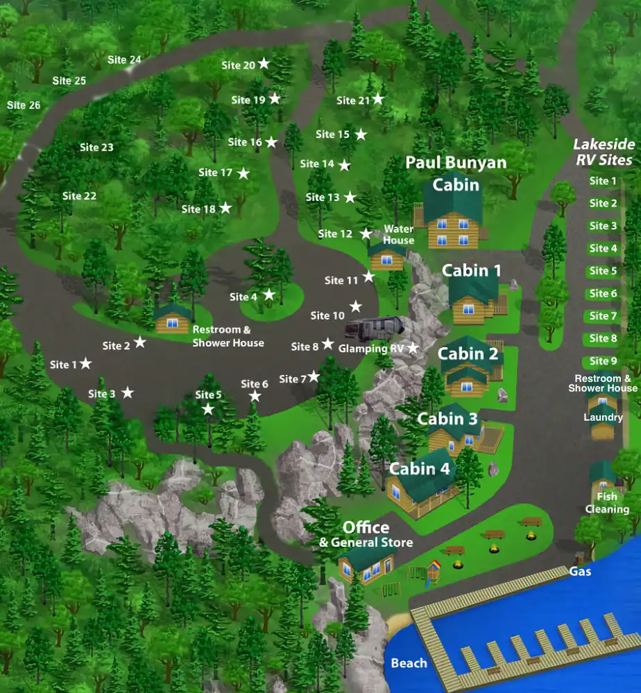 Voyageurs National Park Lodging Map | The Pines of Kabetogama